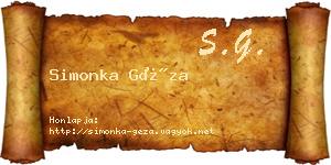 Simonka Géza névjegykártya